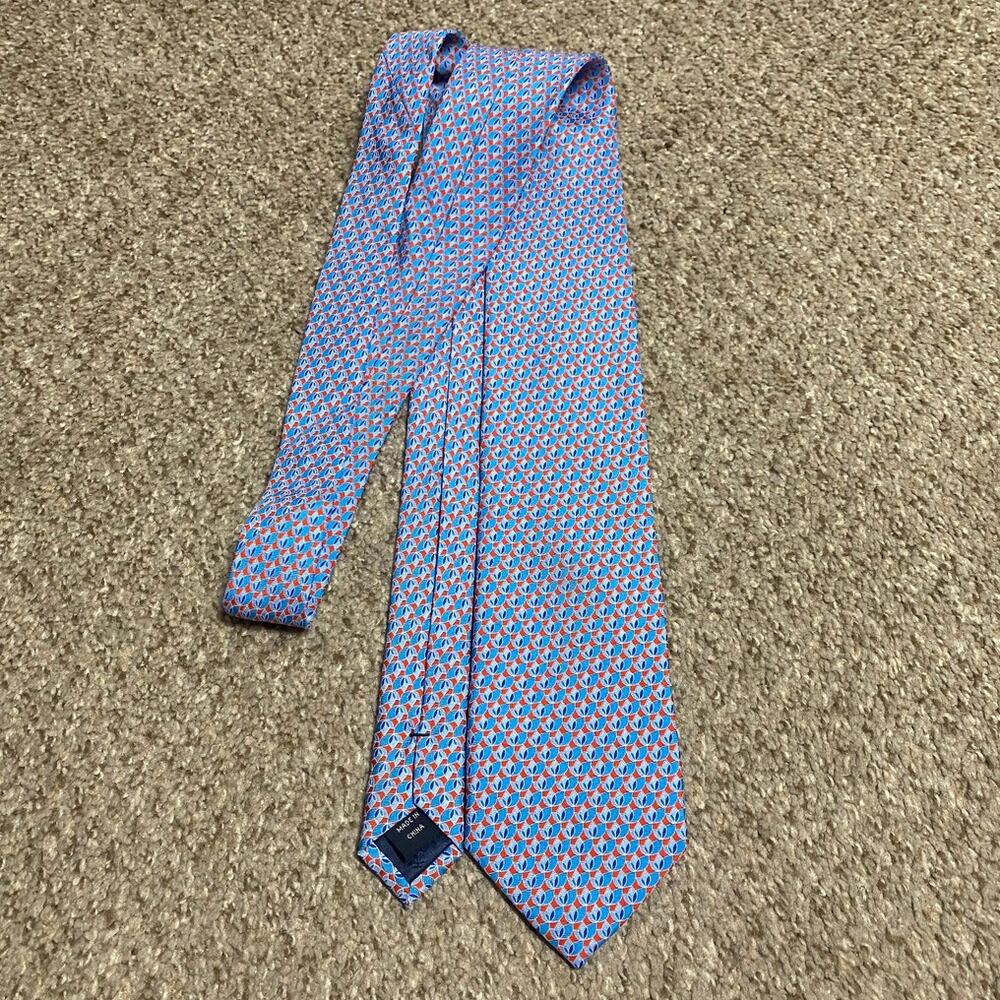 Izod Silk Tie Mens Blue Geometric Formal Wedding Office Ivy Prep AOP